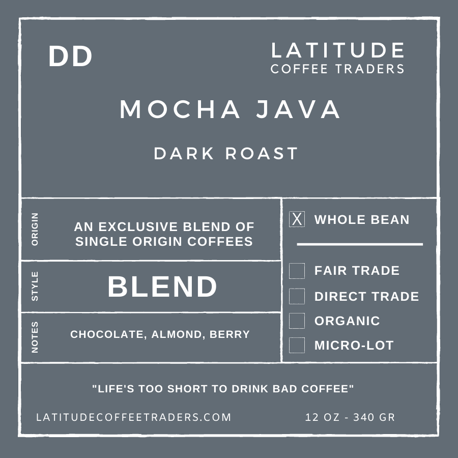Mocha Java Dark Roast coffee